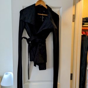 Rick Owens Lilies geo laser cut wrap jacket w/ tie waist